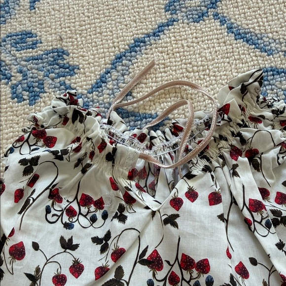 Makie Berry Print Baby Bubble Romper - White and Red - Picture 2 of 3